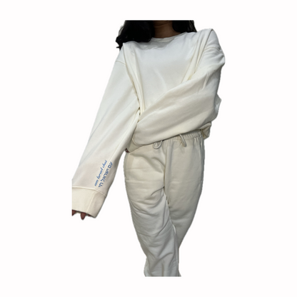 Am Israel Chai Off White Sweatshirt - UNISEX
